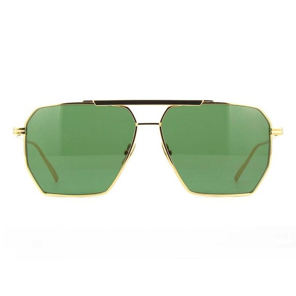 NEW BOTTEGA VENETA SUNGLASSES, UNISEX GOLD SQUARE EYEWEAR BOTTEGA VENETA - Picture 2 of 4